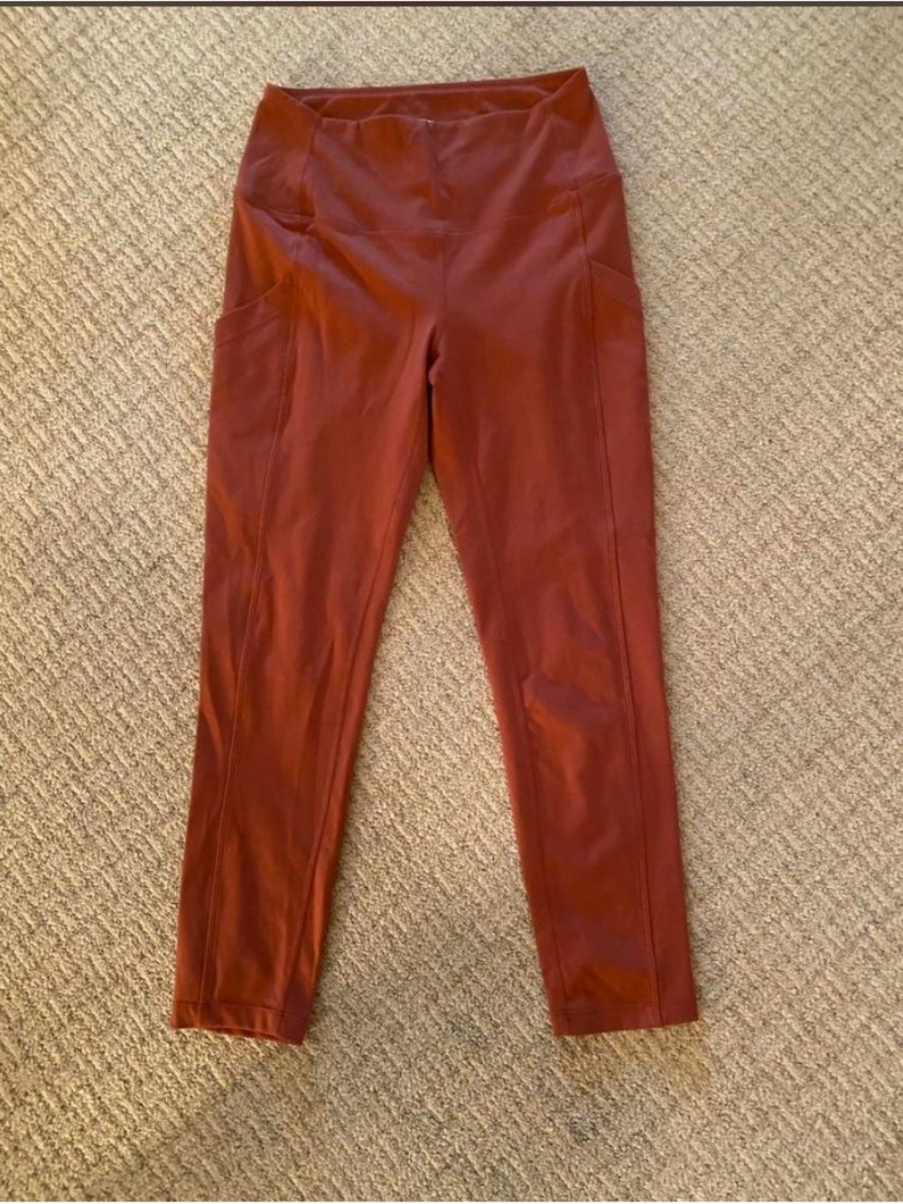 High-Waist 3/4 Leggings - Rust